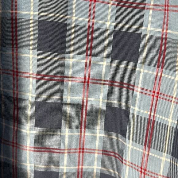 LL Bean O DHM8 U.S. Navy Tartan  Men's XXL Tall Long Sleeve Shirt Blue Plaid - Picture 4 of 6